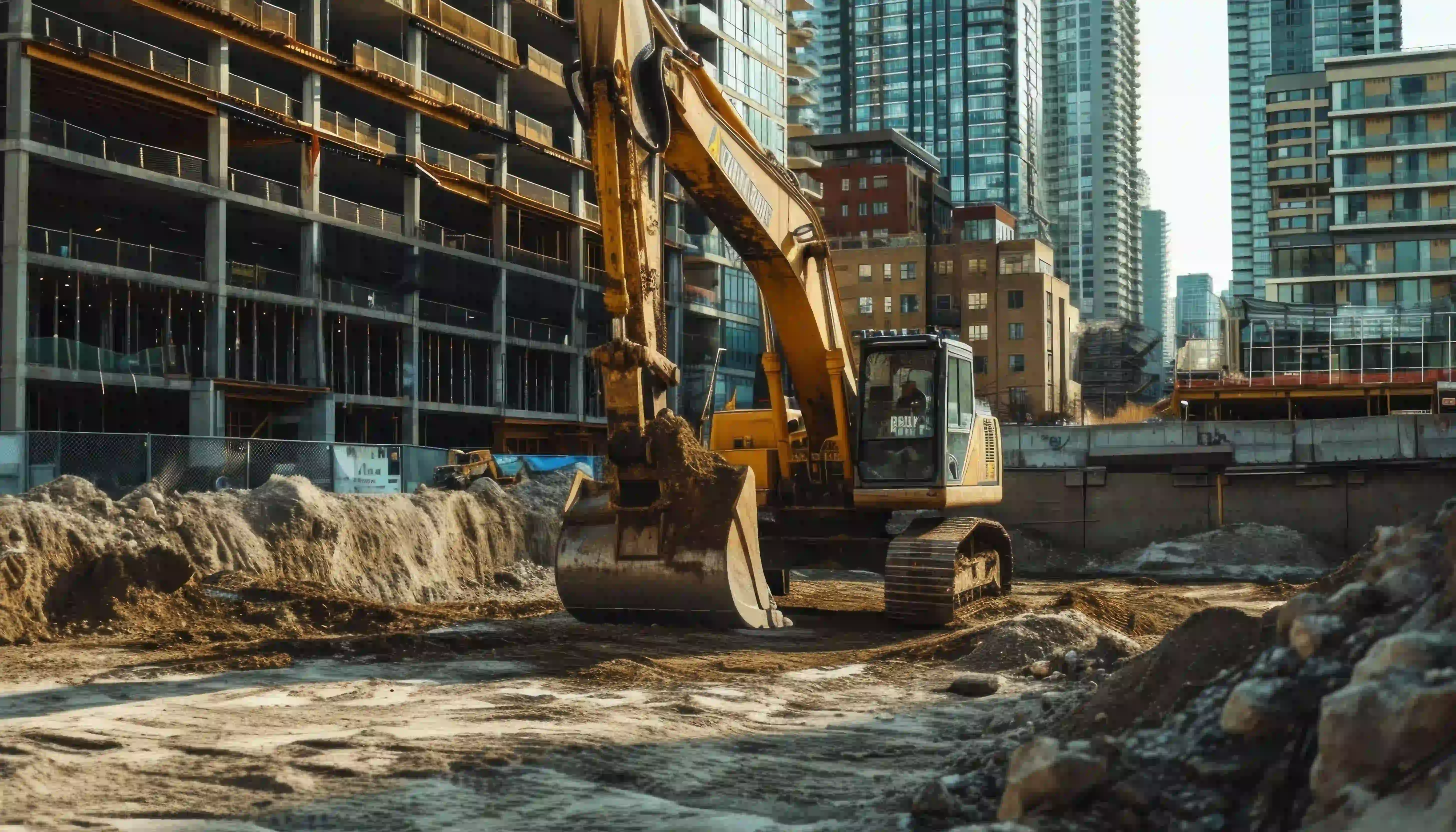 Construction plant operating on site