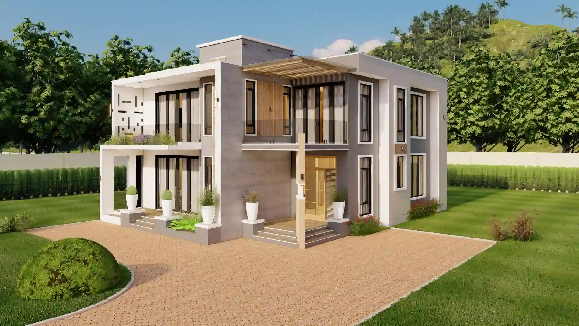 Modern building construction showing architectural detail